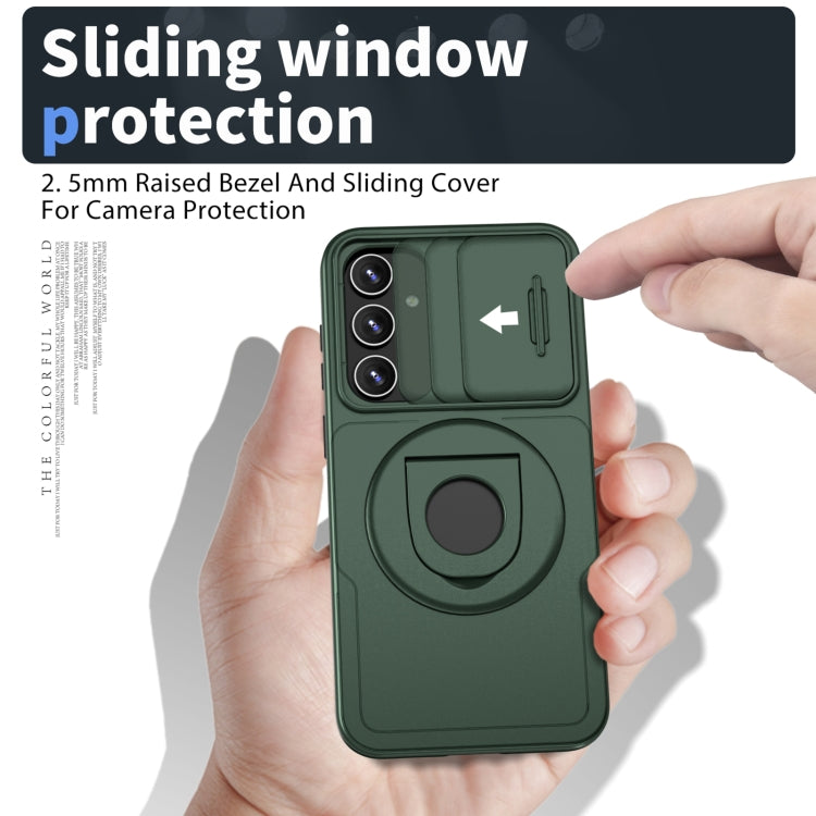 For Samsung Galaxy S23+ 5G Camshield MagSafe Ring Holder Armor Phone Case(Deep Green) - HoMEdemic™ 