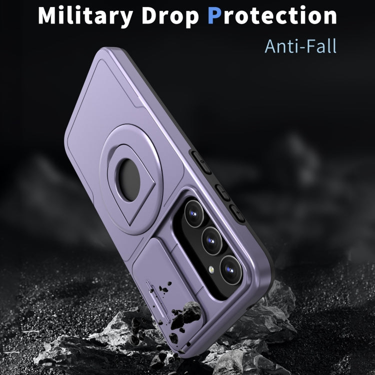 For Samsung Galaxy S23+ 5G Camshield MagSafe Ring Holder Armor Phone Case(Puple) - HoMEdemic™ 
