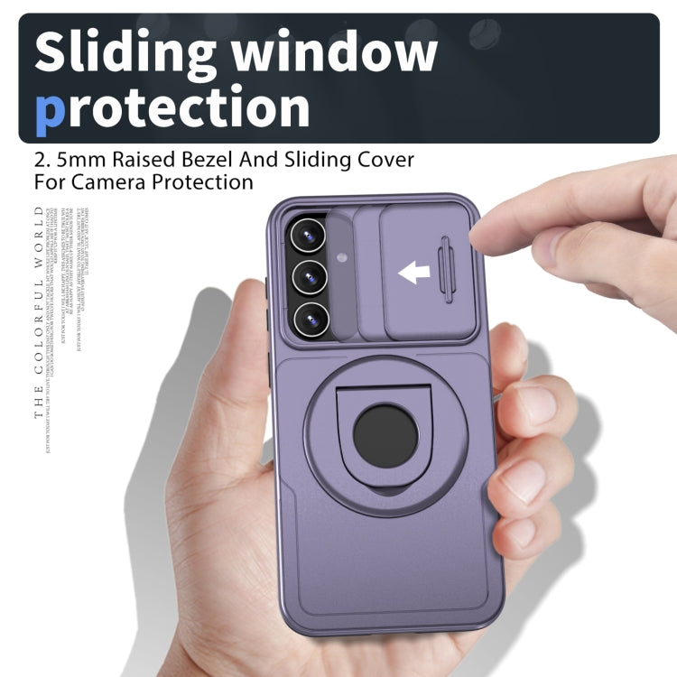 For Samsung Galaxy S23+ 5G Camshield MagSafe Ring Holder Armor Phone Case(Puple) - HoMEdemic™ 