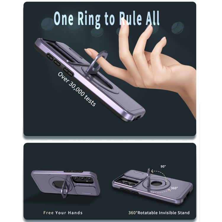 For Samsung Galaxy S23+ 5G Camshield MagSafe Ring Holder Armor Phone Case(Puple) - HoMEdemic™ 