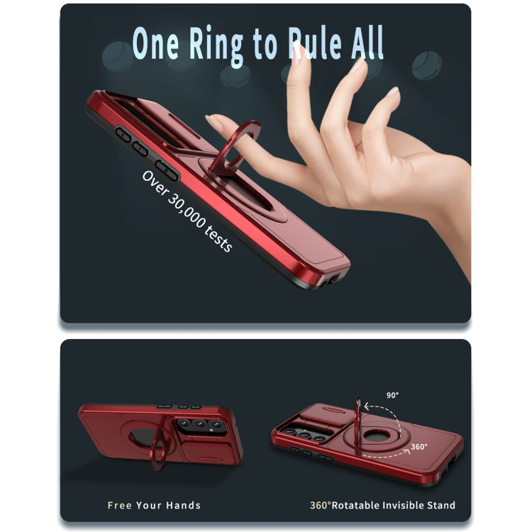 For Samsung Galaxy S23+ 5G Camshield MagSafe Ring Holder Armor Phone Case(Red) - HoMEdemic™ 
