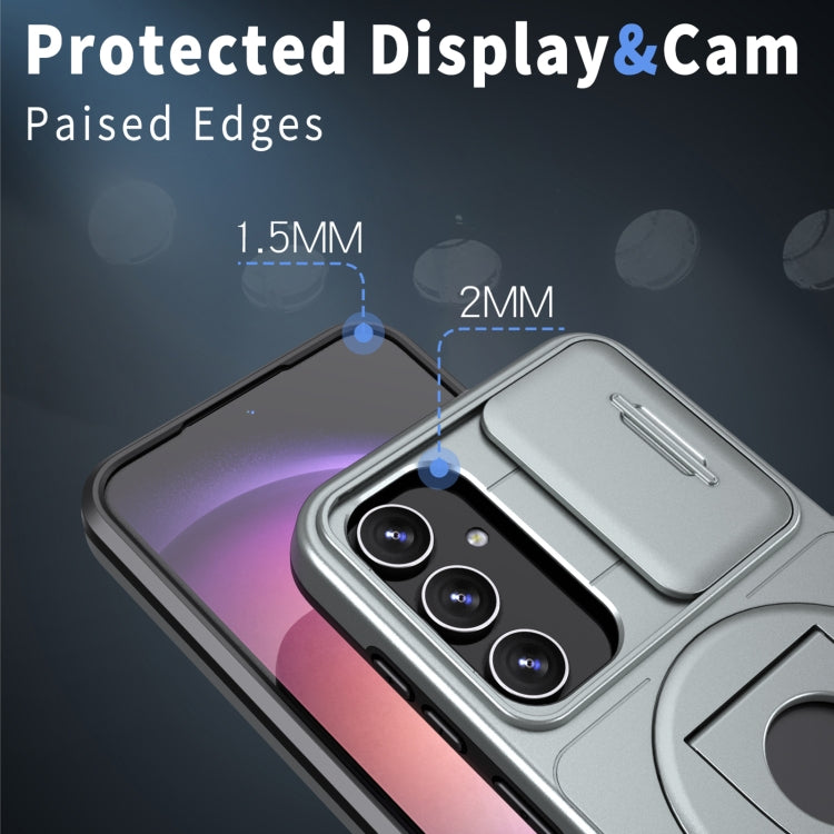 For Samsung Galaxy S23+ 5G Camshield MagSafe Ring Holder Armor Phone Case(Titanium Grey) - HoMEdemic™ 