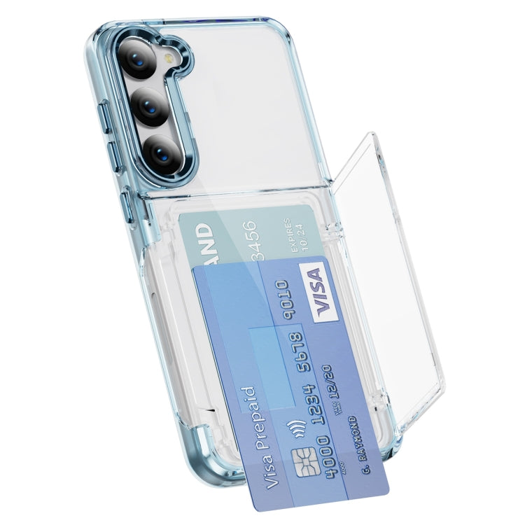 For Samsung Galaxy S23+ 5G Card Holder Acrylic Hybrid TPU Phone Case(Transparent Blue) - HoMEdemic™ 