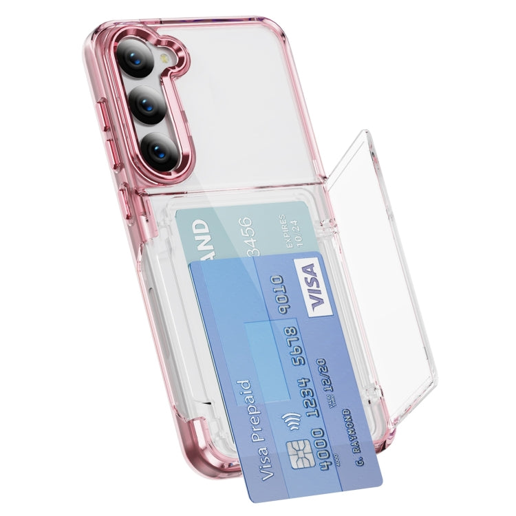 For Samsung Galaxy S23+ 5G Card Holder Acrylic Hybrid TPU Phone Case(Transparent Pink) - HoMEdemic™ 