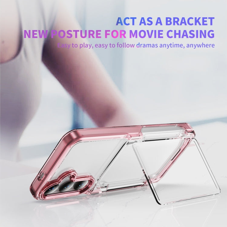 For Samsung Galaxy S23+ 5G Card Holder Acrylic Hybrid TPU Phone Case(Transparent Pink) - HoMEdemic™ 