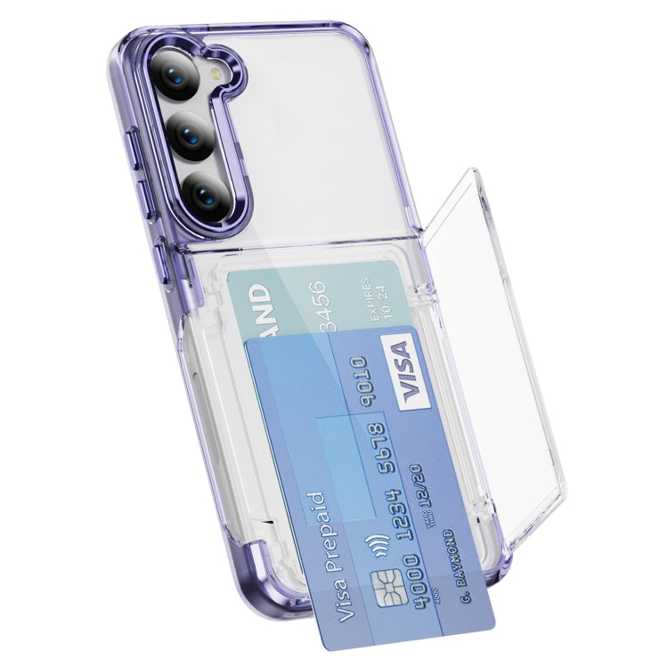 For Samsung Galaxy S23+ 5G Card Holder Acrylic Hybrid TPU Phone Case(Transparent Purple) - HoMEdemic™ 