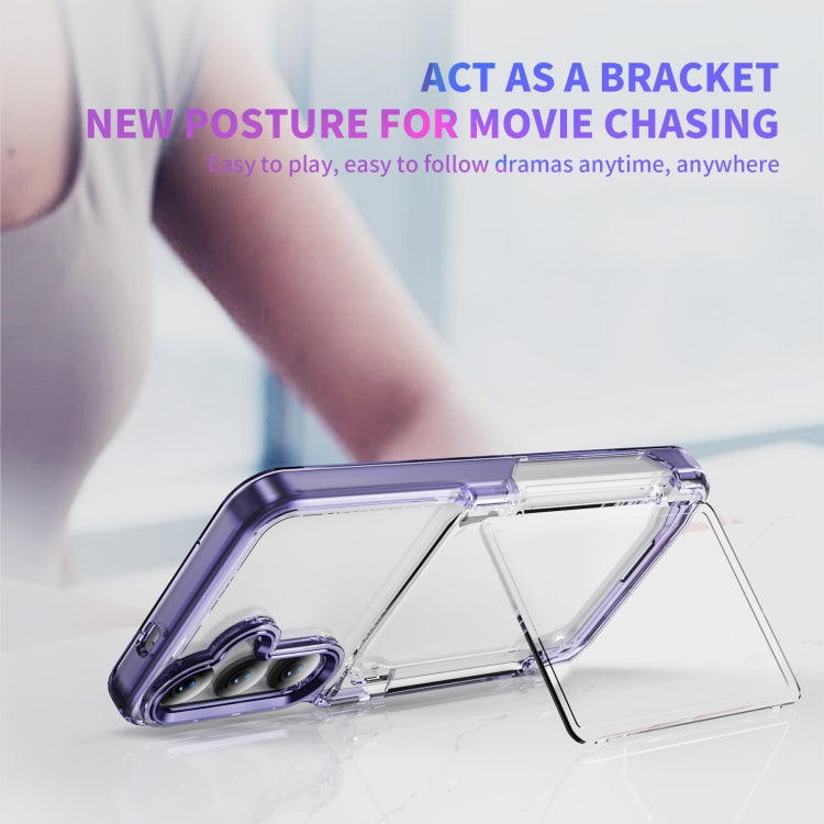 For Samsung Galaxy S23+ 5G Card Holder Acrylic Hybrid TPU Phone Case(Transparent Purple) - HoMEdemic™ 