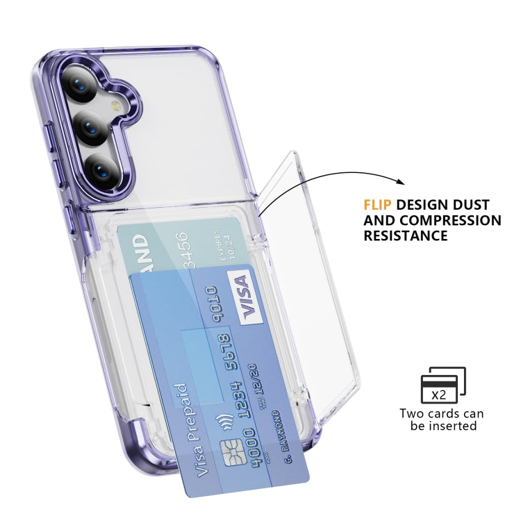 For Samsung Galaxy S23+ 5G Card Holder Acrylic Hybrid TPU Phone Case(Transparent Purple) - HoMEdemic™ 