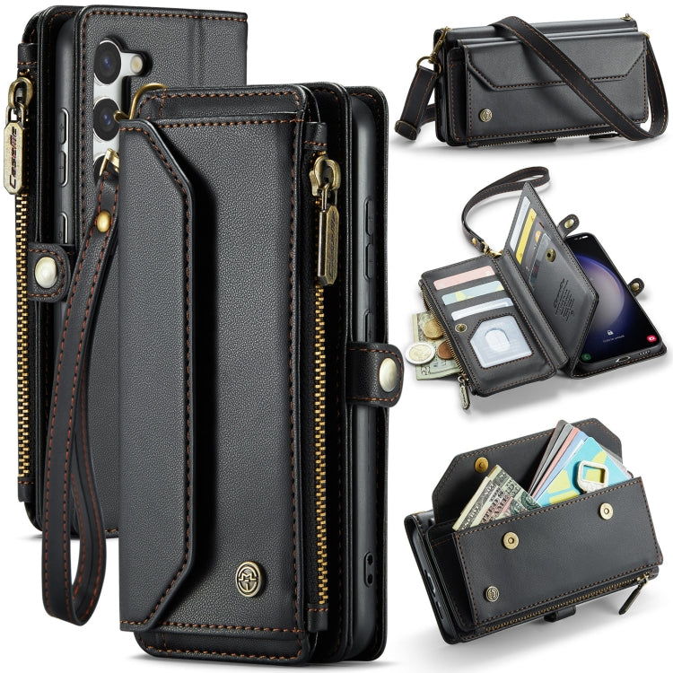 For Samsung Galaxy S23+ 5G CaseMe C36 Card Slots Zipper Wallet RFID Anti-theft Leather Phone Case(Black) - HoMEdemic™ 