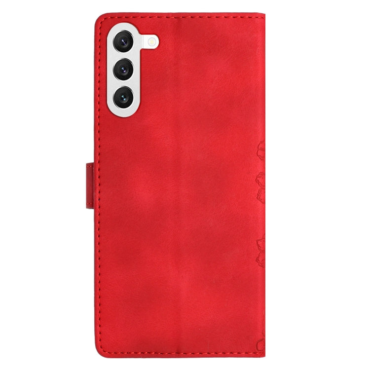 For Samsung Galaxy S23+ 5G Cherry Blossom Butterfly Skin Feel Embossed PU Phone Case(Red) - HoMEdemic™ 