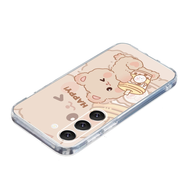For Samsung Galaxy S23+ 5G Colored Drawing Pattern Transparent TPU Phone Case(Bear) - HoMEdemic™ 
