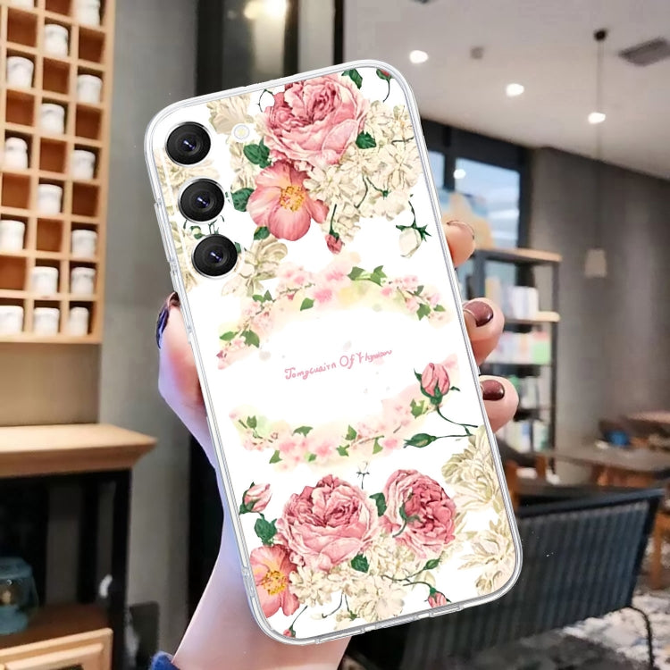 For Samsung Galaxy S23+ 5G Colored Drawing Pattern Transparent TPU Phone Case(Rose) - HoMEdemic™ 