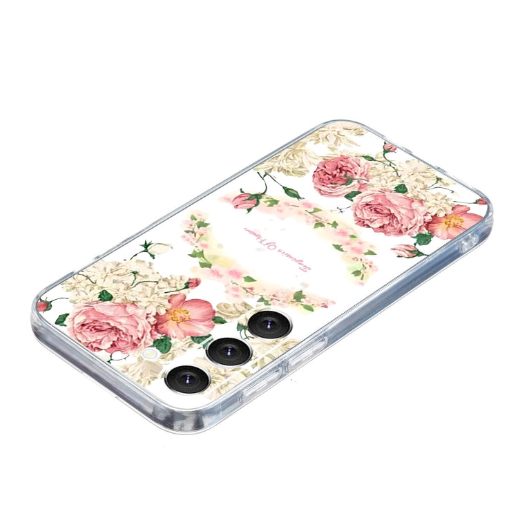 For Samsung Galaxy S23+ 5G Colored Drawing Pattern Transparent TPU Phone Case(Rose) - HoMEdemic™ 