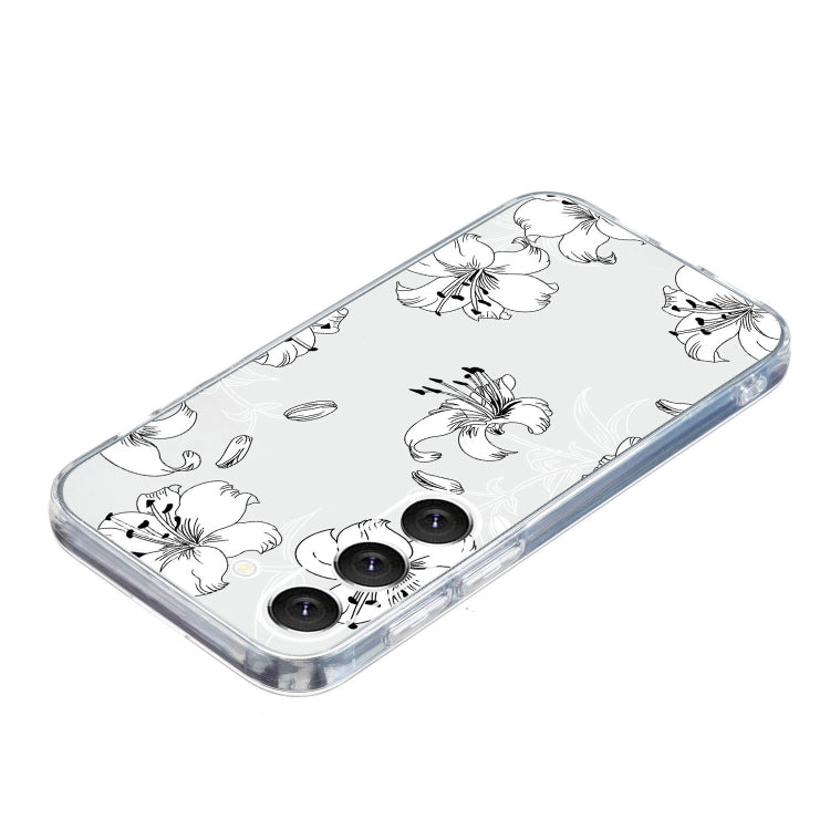For Samsung Galaxy S23+ 5G Colored Drawing Pattern Transparent TPU Phone Case(White Flower) - HoMEdemic™ 