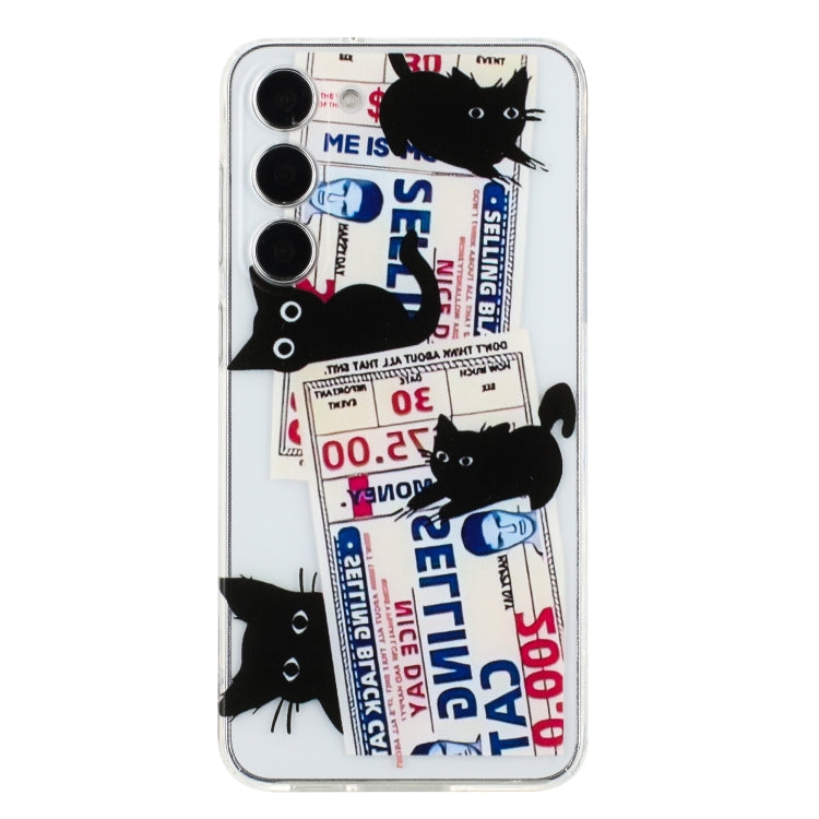 For Samsung Galaxy S23+ 5G Colorful Painting Pattern TPU Phone Case(Black Cat) - HoMEdemic™ 