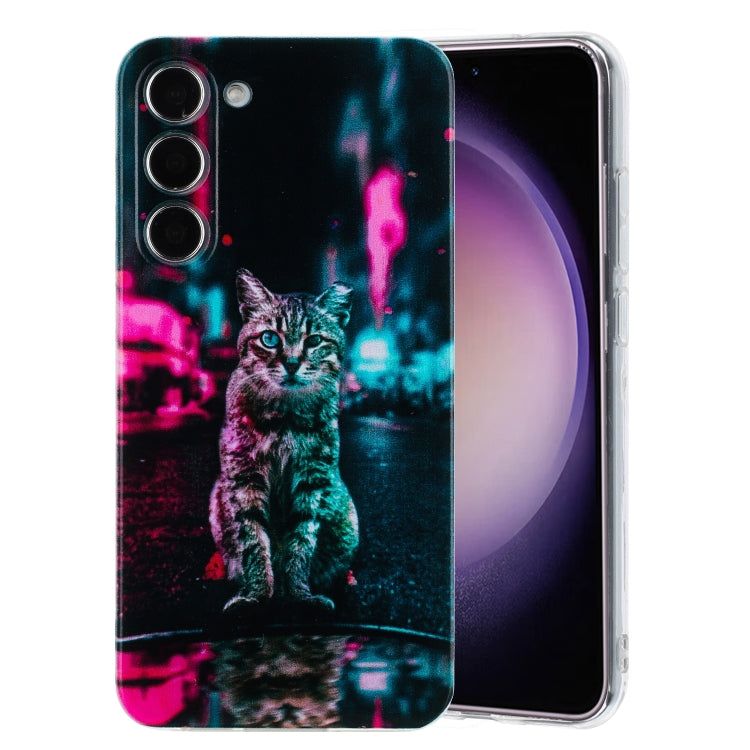 For Samsung Galaxy S23+ 5G Colorful Painting Pattern TPU Phone Case(Traffic Light Cat) - HoMEdemic™ 