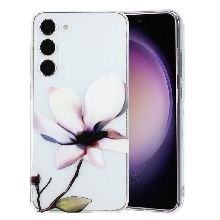 For Samsung Galaxy S23+ 5G Colorful Painting Pattern TPU Phone Case(White Flowers) - HoMEdemic™ 