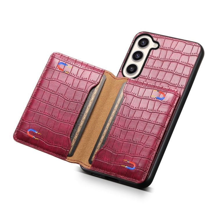 For Samsung Galaxy S23+ 5G Crocodile Texture Card Bag Design Full Coverage Phone Case(Red) - HoMEdemic™ 