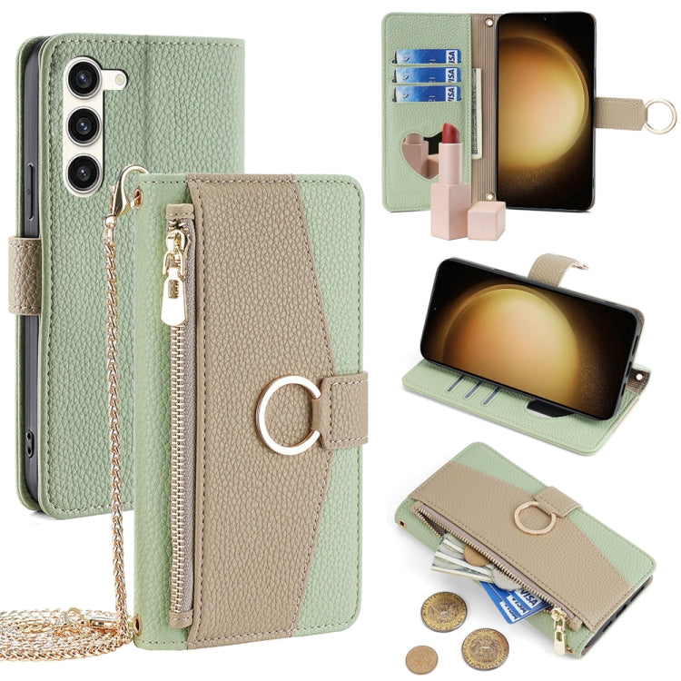For Samsung Galaxy S23+ 5G Crossbody Litchi Texture Leather Phone Case(Green) - HoMEdemic™ 