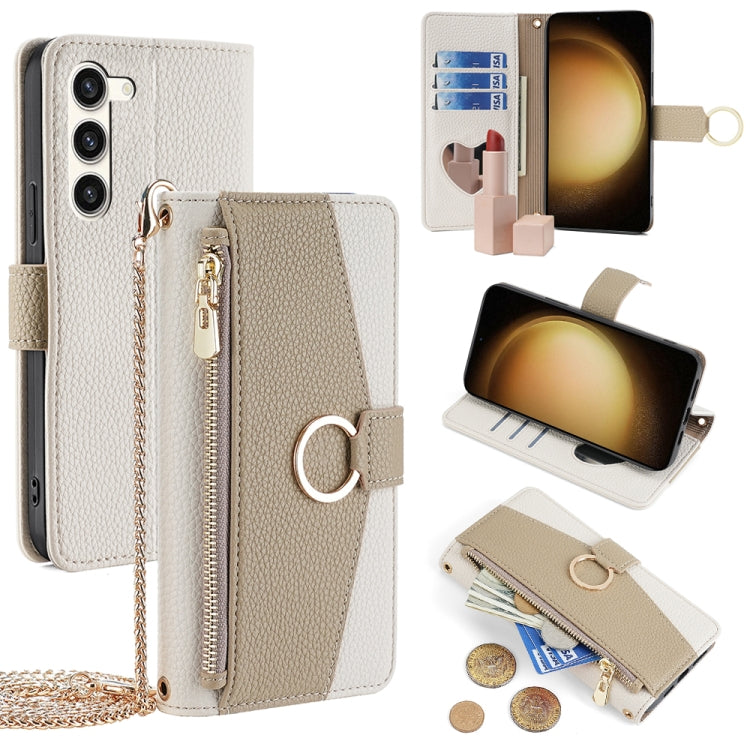 For Samsung Galaxy S23+ 5G Crossbody Litchi Texture Leather Phone Case(White) - HoMEdemic™ 
