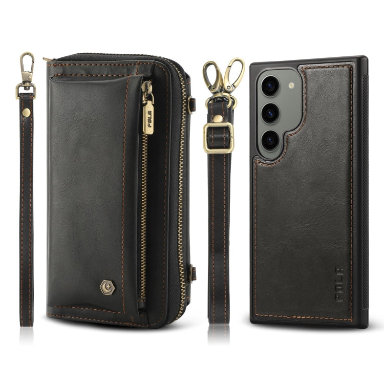 For Samsung Galaxy S23+ 5G Crossbody Multi-functional Zipper Wallet Leather Phone Case(Black) - HoMEdemic™ 