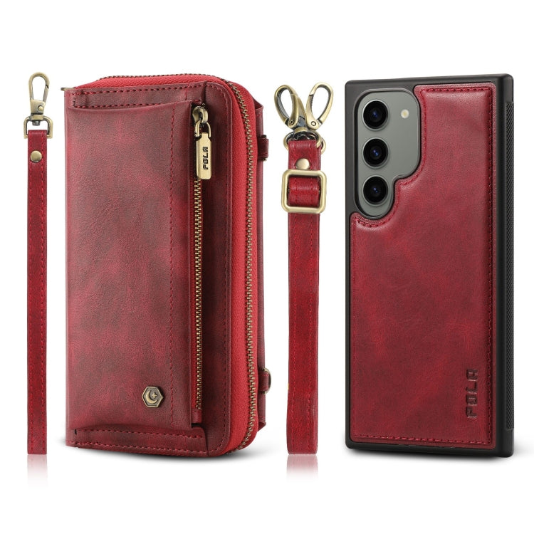 For Samsung Galaxy S23+ 5G Crossbody Multi-functional Zipper Wallet Leather Phone Case(Red) - HoMEdemic™ 