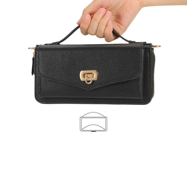 For Samsung Galaxy S23+ 5G Crossbody Multi-functional Zipper Wallet Litchi Leather Phone Case(Black) - HoMEdemic™ 