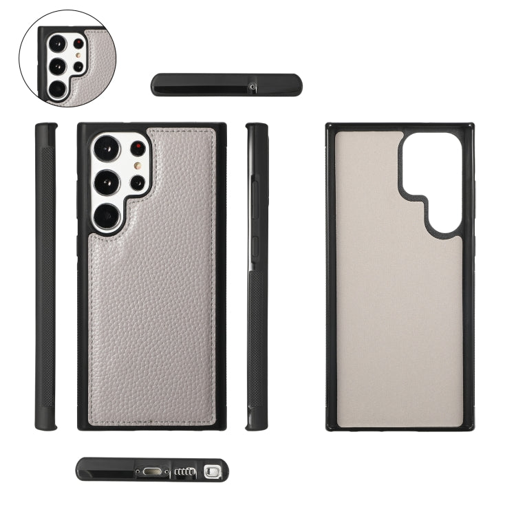 For Samsung Galaxy S23+ 5G Crossbody Multi-functional Zipper Wallet Litchi Leather Phone Case(Grey) - HoMEdemic™ 