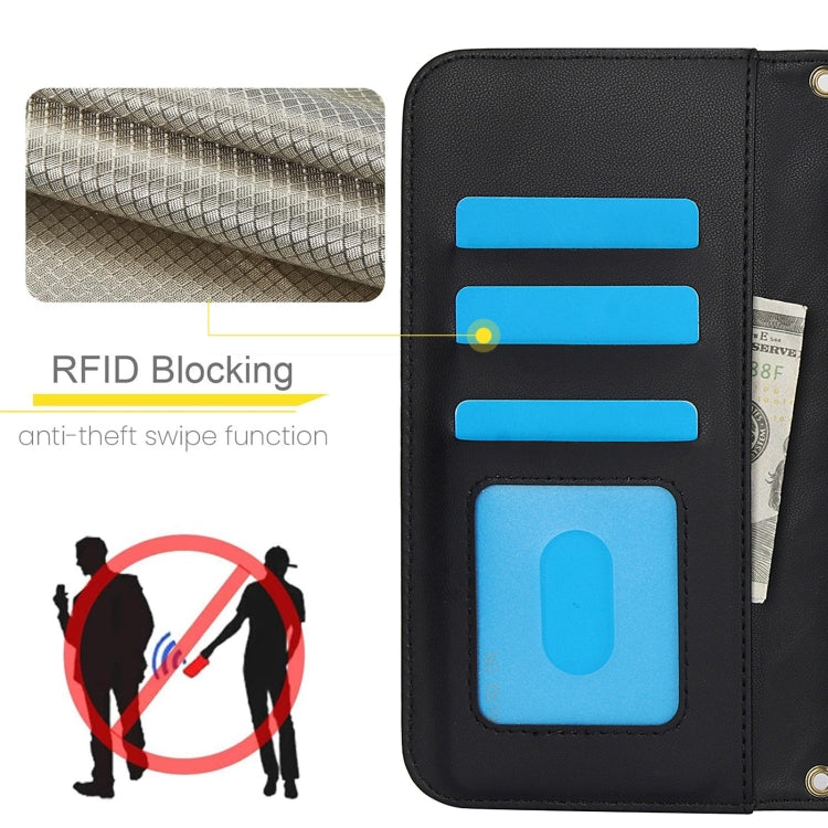 For Samsung Galaxy S23+ 5G Crossbody Multifunction Rhombic Leather Phone Case(Black) - HoMEdemic™ 