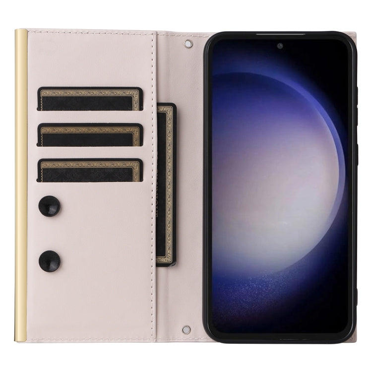 For Samsung Galaxy S23+ 5G Crossbody Rhombic Sucker Leather Phone Case(White) - HoMEdemic™ 