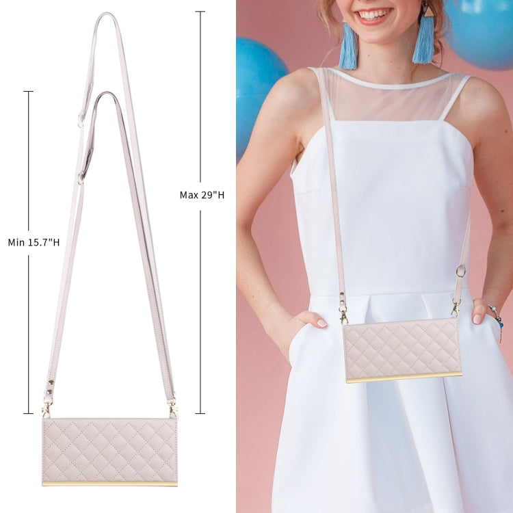 For Samsung Galaxy S23+ 5G Crossbody Rhombic Sucker Leather Phone Case(White) - HoMEdemic™ 