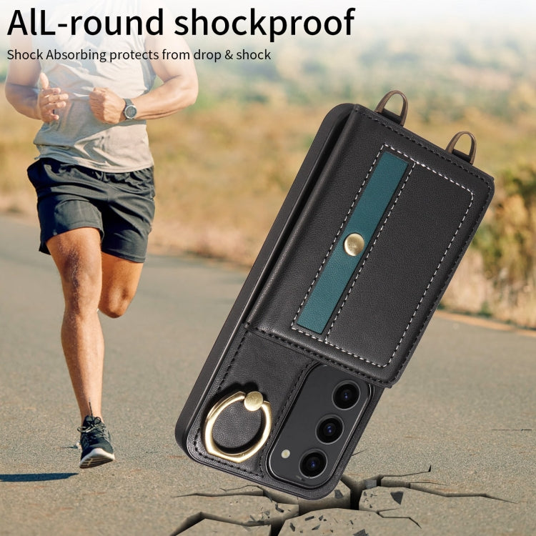 For Samsung Galaxy S23+ 5G Crossbodys Wallet Bag Ring Holder Leather Phone Case(Black) - HoMEdemic™ 
