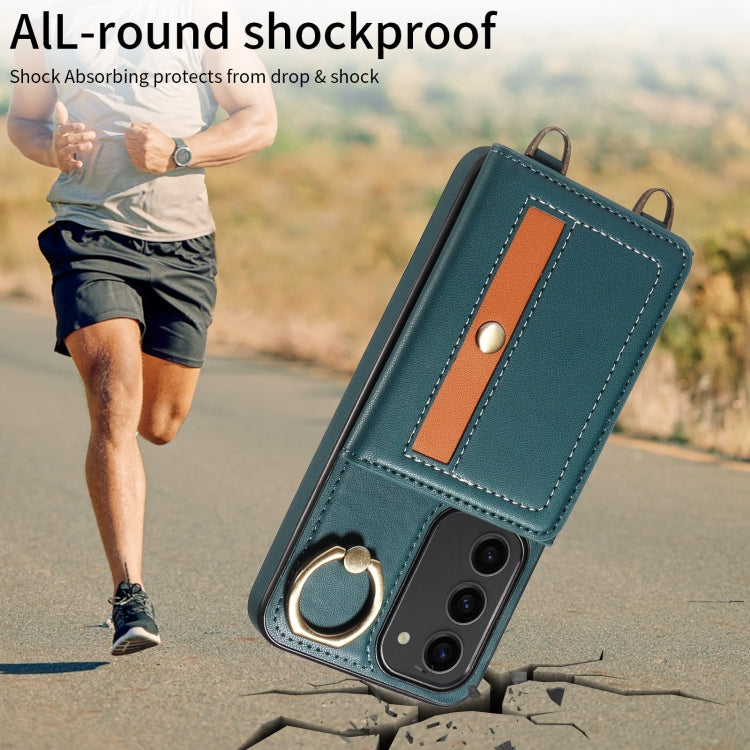 For Samsung Galaxy S23+ 5G Crossbodys Wallet Bag Ring Holder Leather Phone Case(Green) - HoMEdemic™ 