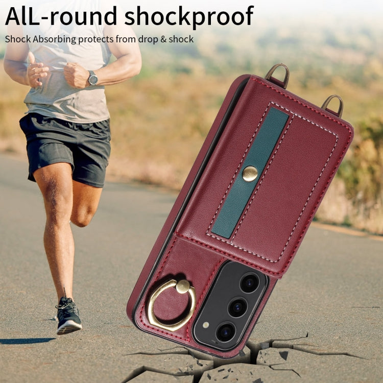 For Samsung Galaxy S23+ 5G Crossbodys Wallet Bag Ring Holder Leather Phone Case(Red) - HoMEdemic™ 