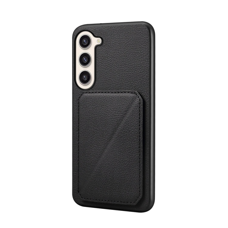 For Samsung Galaxy S23+ 5G D04 Calf Texture Dual Card Slot Holder Phone Case(Black) - HoMEdemic™ 
