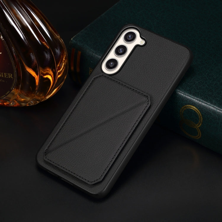 For Samsung Galaxy S23+ 5G D04 Calf Texture Dual Card Slot Holder Phone Case(Black) - HoMEdemic™ 