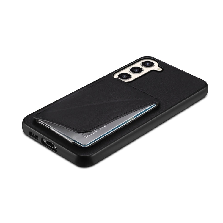 For Samsung Galaxy S23+ 5G D04 Calf Texture Dual Card Slot Holder Phone Case(Black) - HoMEdemic™ 