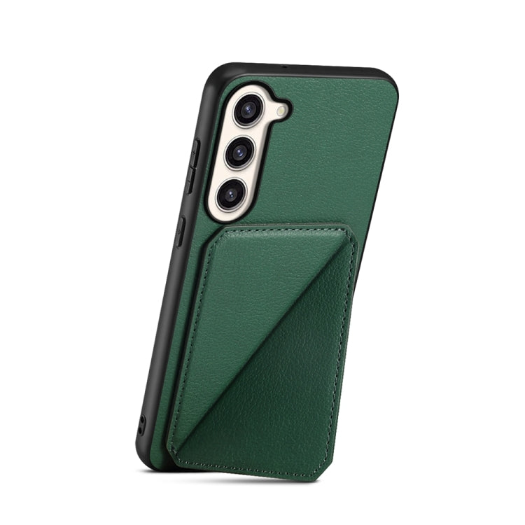 For Samsung Galaxy S23+ 5G D04 Calf Texture Dual Card Slot Holder Phone Case(Green) - HoMEdemic™ 