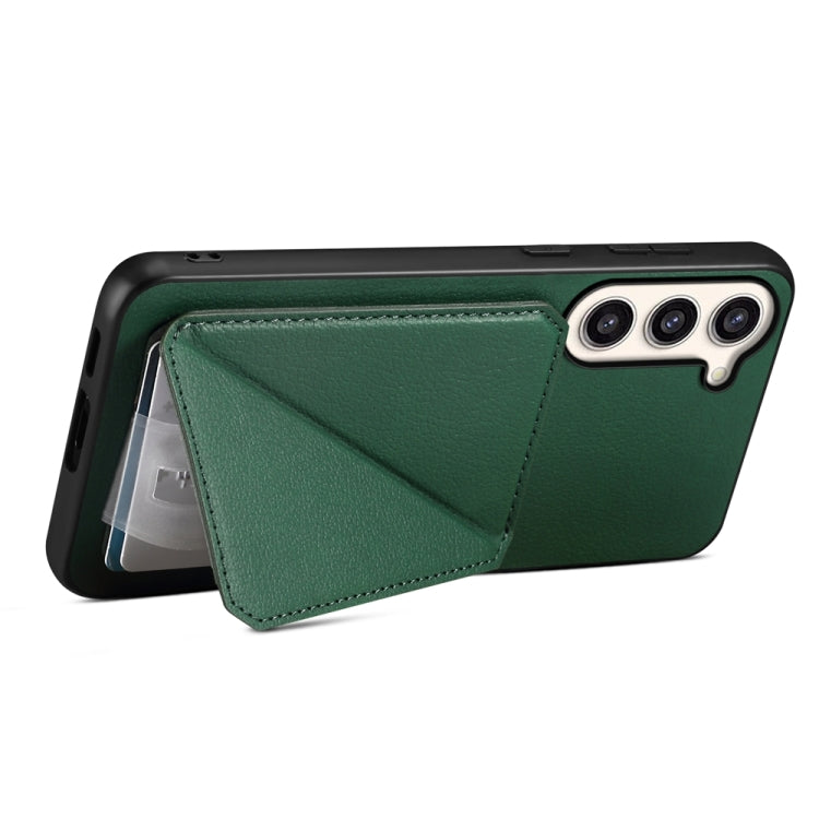 For Samsung Galaxy S23+ 5G D04 Calf Texture Dual Card Slot Holder Phone Case(Green) - HoMEdemic™ 
