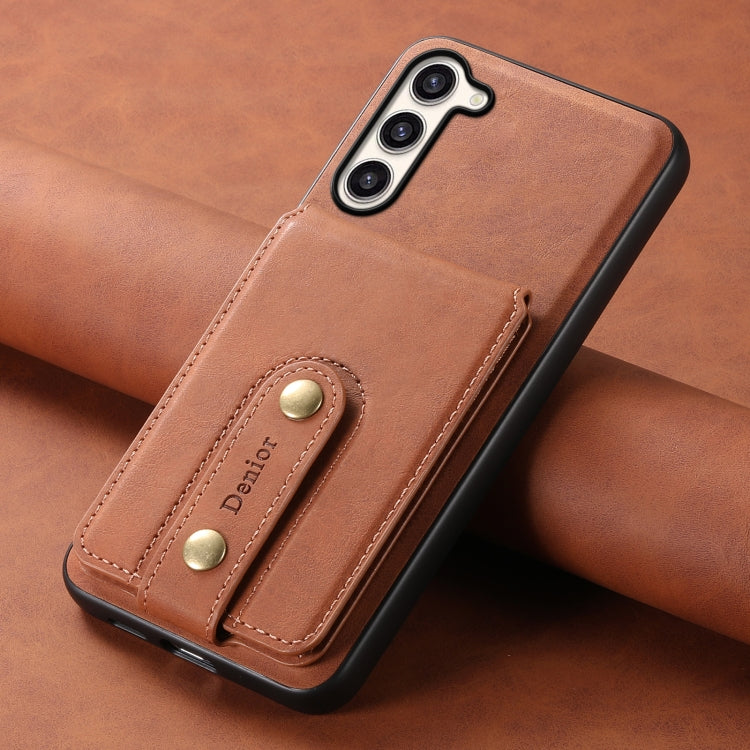 For Samsung Galaxy S23+ 5G Denior D14 NK Retro Pattern MagSafe Magnetic Card Holder Leather Phone Case(Brown) - HoMEdemic™ 