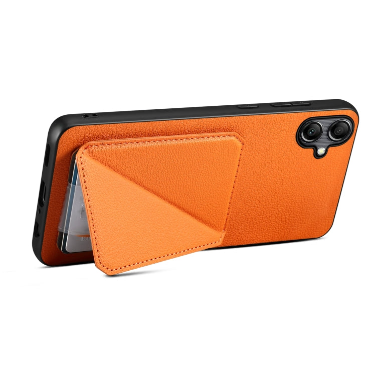 For Samsung Galaxy S23+ 5G Denior Imitation Calf Leather Back Phone Case with Holder(Orange) - HoMEdemic™ 