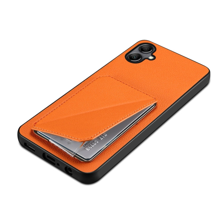 For Samsung Galaxy S23+ 5G Denior Imitation Calf Leather Back Phone Case with Holder(Orange) - HoMEdemic™ 