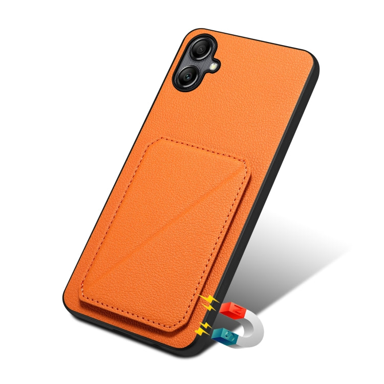 For Samsung Galaxy S23+ 5G Denior Imitation Calf Leather Back Phone Case with Holder(Orange) - HoMEdemic™ 