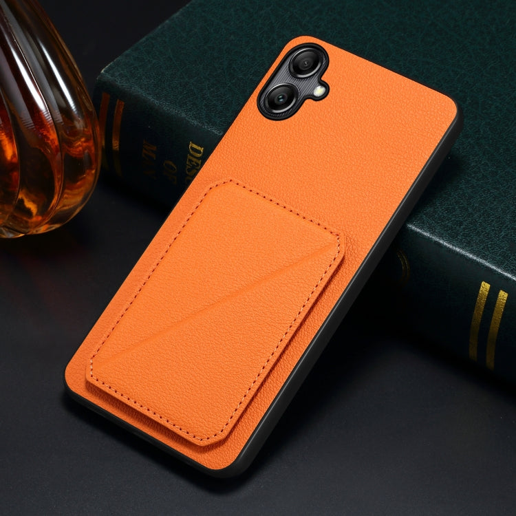 For Samsung Galaxy S23+ 5G Denior Imitation Calf Leather Back Phone Case with Holder(Orange) - HoMEdemic™ 