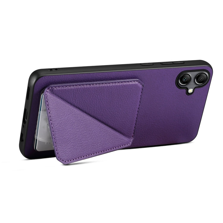 For Samsung Galaxy S23+ 5G Denior Imitation Calf Leather Back Phone Case with Holder(Purple) - HoMEdemic™ 
