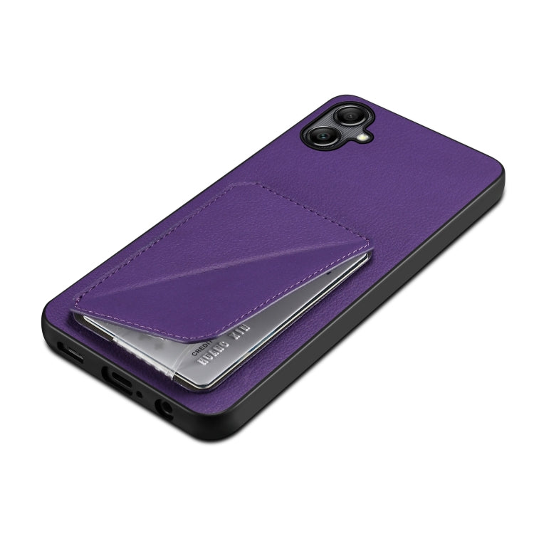 For Samsung Galaxy S23+ 5G Denior Imitation Calf Leather Back Phone Case with Holder(Purple) - HoMEdemic™ 