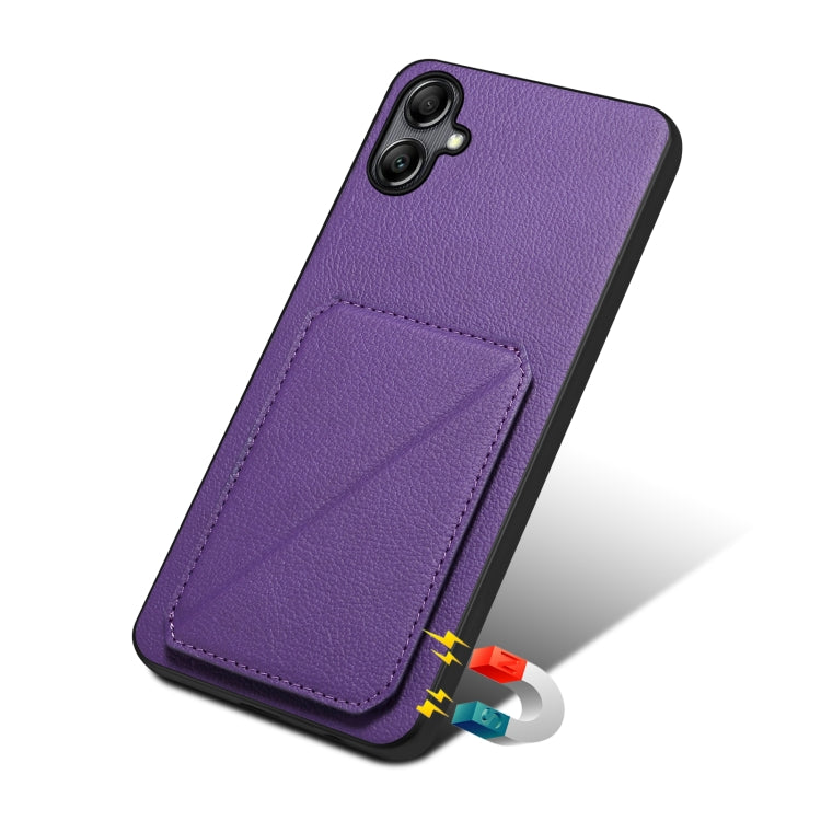 For Samsung Galaxy S23+ 5G Denior Imitation Calf Leather Back Phone Case with Holder(Purple) - HoMEdemic™ 