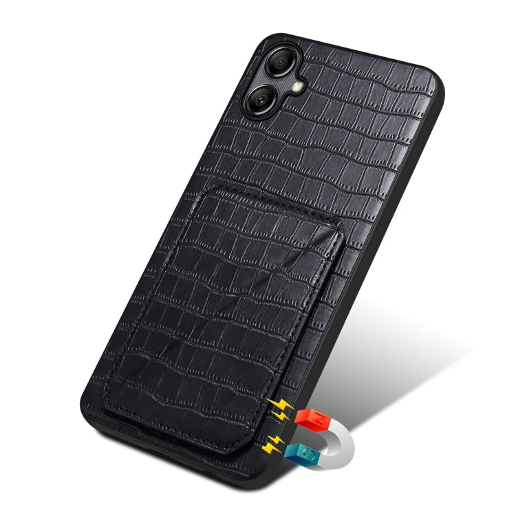 For Samsung Galaxy S23+ 5G Denior Imitation Crocodile Leather Back Phone Case with Holder(Black) - HoMEdemic™ 
