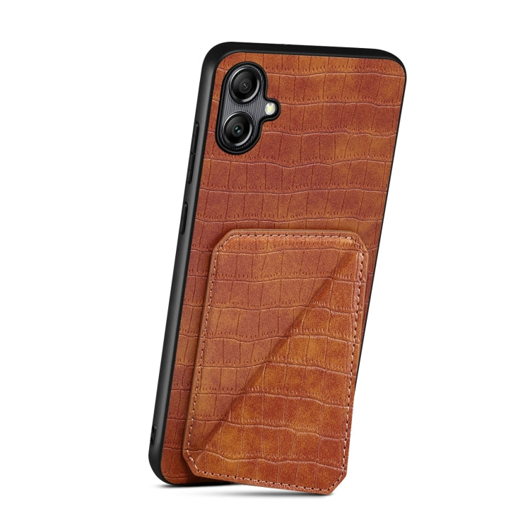 For Samsung Galaxy S23+ 5G Denior Imitation Crocodile Leather Back Phone Case with Holder(Brown) - HoMEdemic™ 