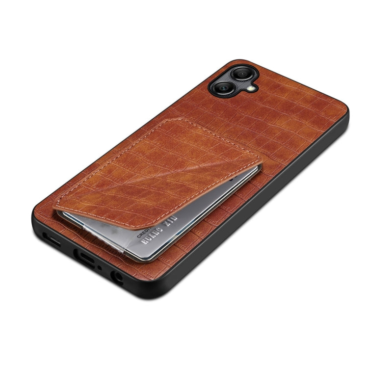 For Samsung Galaxy S23+ 5G Denior Imitation Crocodile Leather Back Phone Case with Holder(Brown) - HoMEdemic™ 